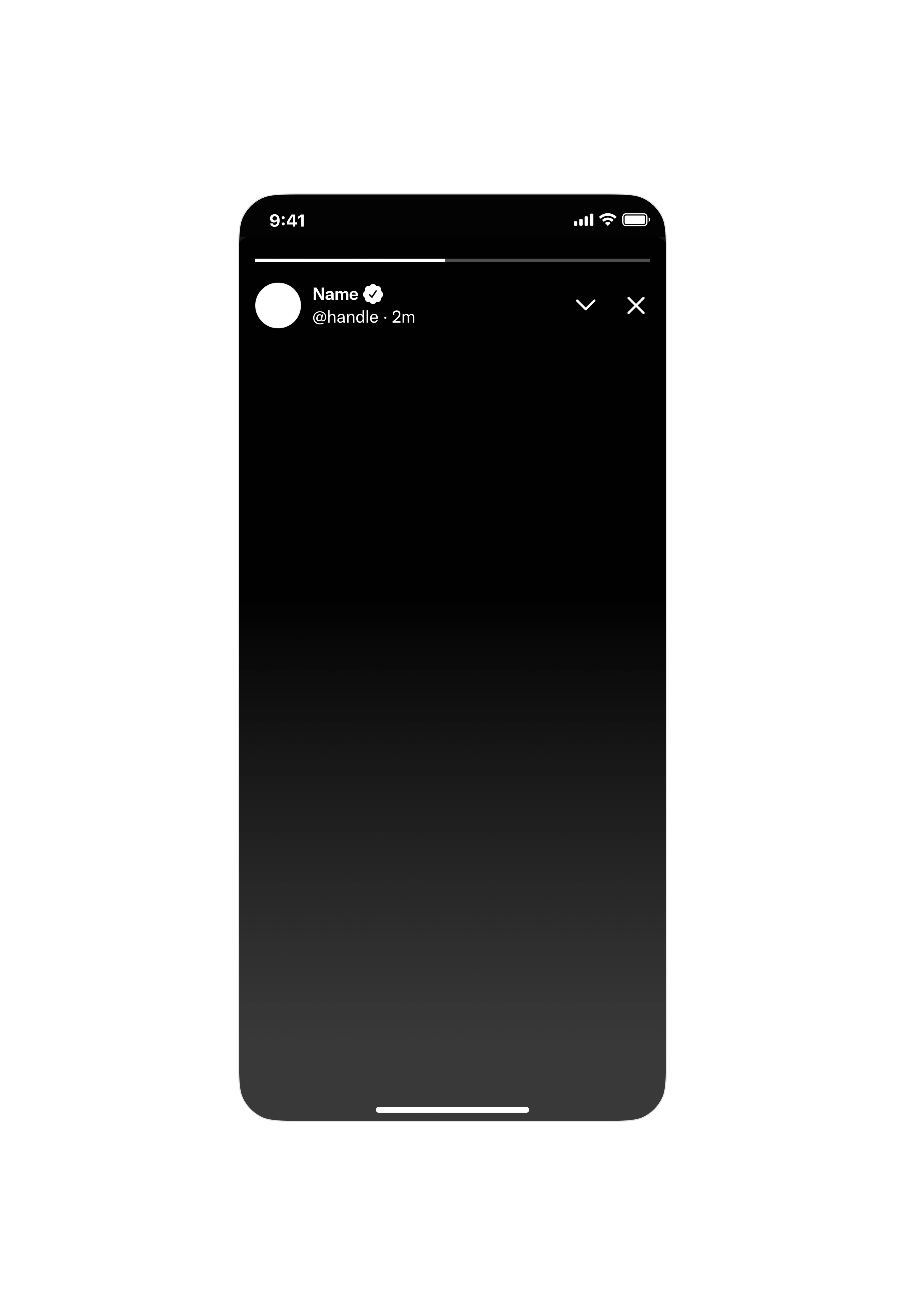 Mobile mockup of a dark background showcasing the components of the Twitter's design system.